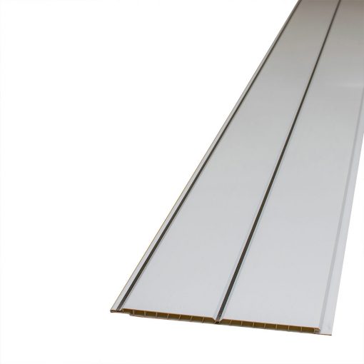 White Gloss Double Chrome Ceiling Panel 2700mm x 250mm