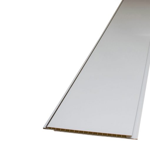 White Gloss Single Chrome Ceiling Panel 2700mm x 250mm