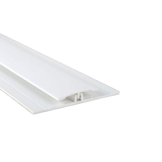 Gloss White Straight Joint Trim available in two sizes, 2500mm and 3050mm perfect for hiding the join between hygienic wall cladding sheets